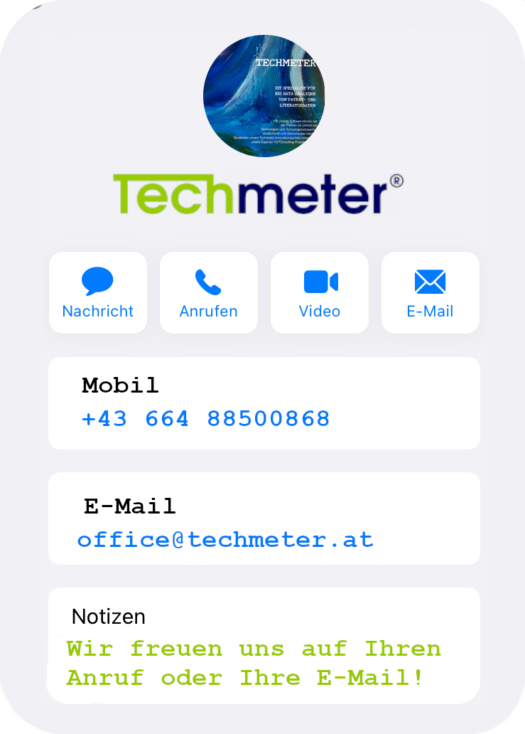 screenshot handydisplay kontakt techmeter